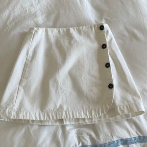 White Denim Mini Skirt